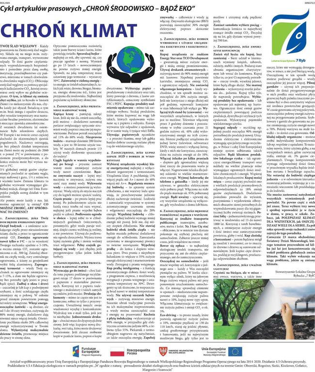 Artykuł 5  o tematyce PAKIET ENERGETYCZNO KLIMATYCZNY 202020 W PRAKTYCE