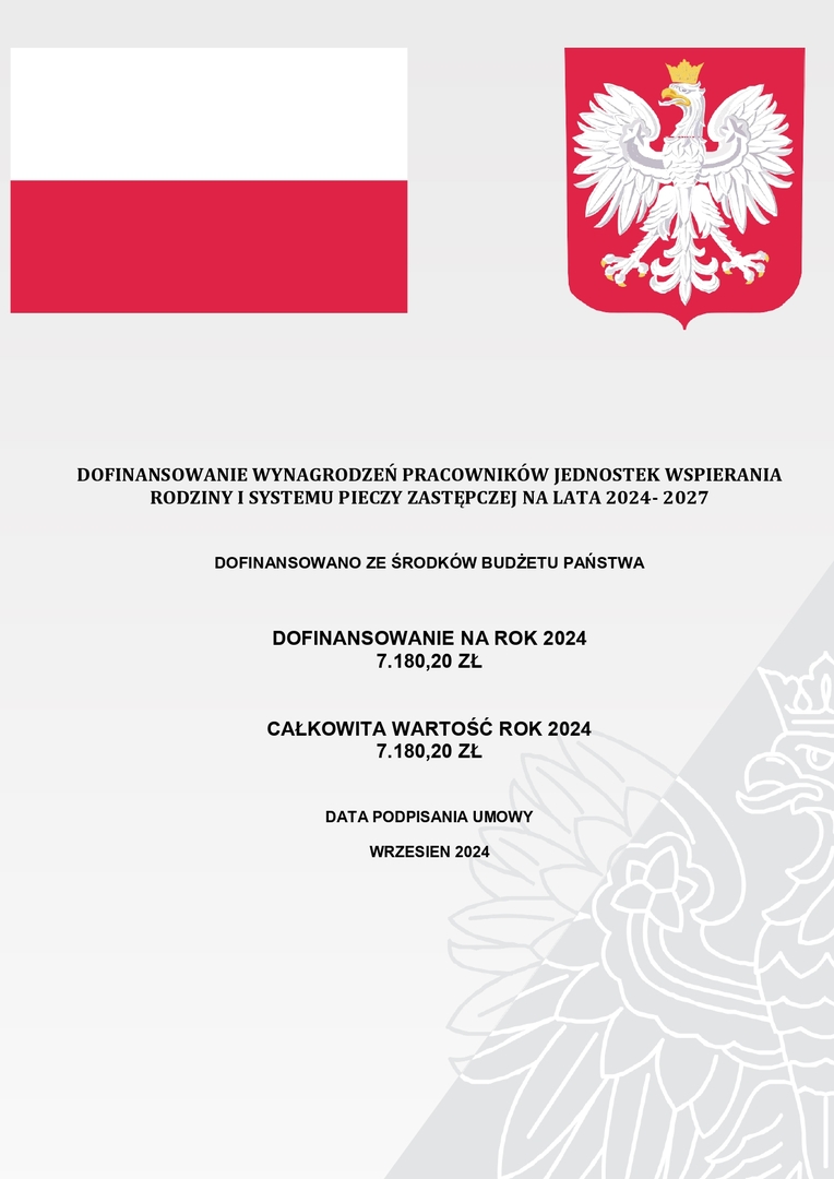 DOFINANSOWANIE WYNAGRODZEŃ PRACOWNIKÓW JEDNOSTEK WSPIERANIA RODZINY I SYSTEMU PIECZY ZASTĘPCZEJ NA L (link otworzy duże zdjęcie)