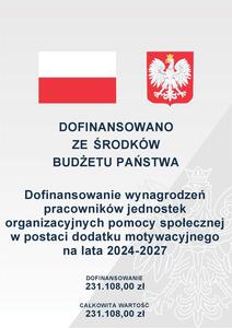DOFINANSOWANO ZE ŚRODKÓW BUDŻETU PAŃSTWA Dofinansowanie wynagrodzeń pracowników jednostek organizacy